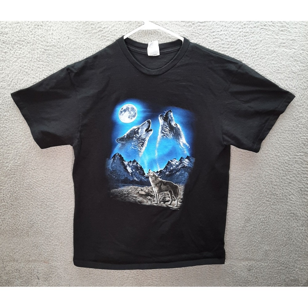 Vintage Delta Shirt Adult Large Black Nature Grunge Biker Motorcycle Skater Y2K‎